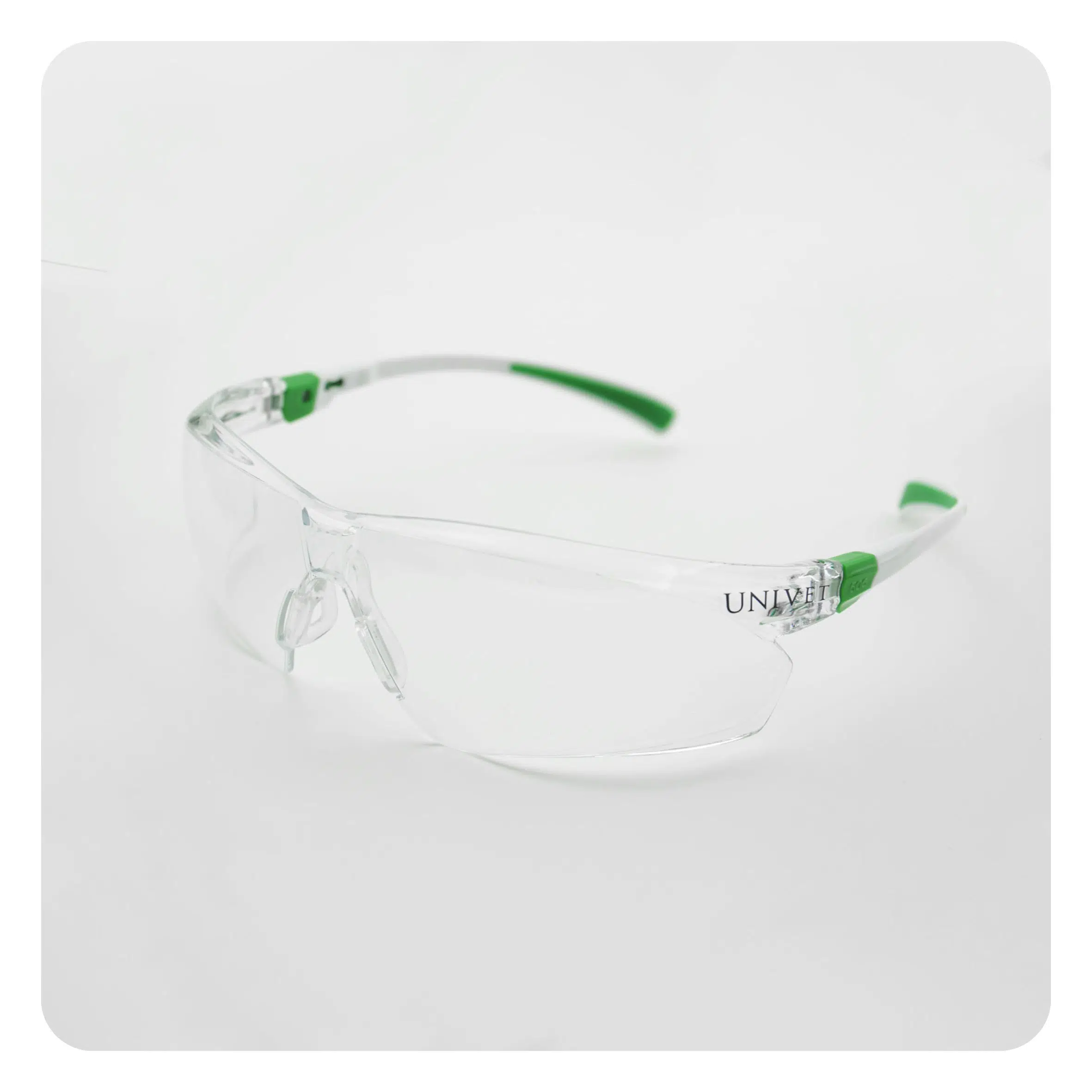 Univet 506 UP Hybrid Clear Plus Yeşil Detaylı Şeffaf İş Gözlüğü