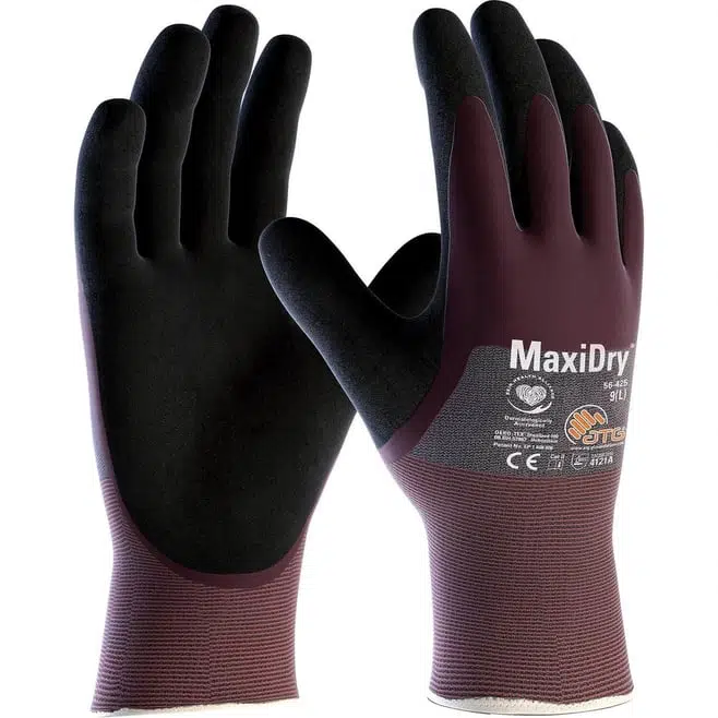 ATG MaxiDry® 56-425 3/4 Süper İnce Yağ ve Sıvı Geçirmez İş Eldiveni Takımı No:9