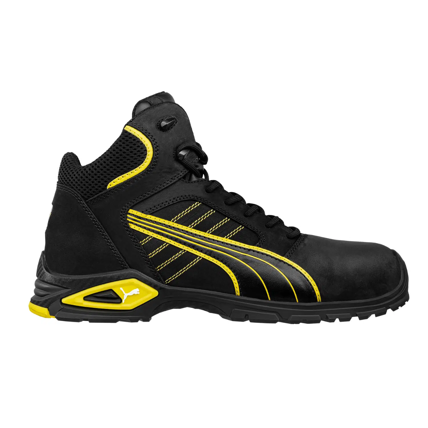 Puma Safety Amsterdam Sarı Siyah Mid Alüminyum Burunlu İş Ayakkabısı S3 SRC 39 Numara